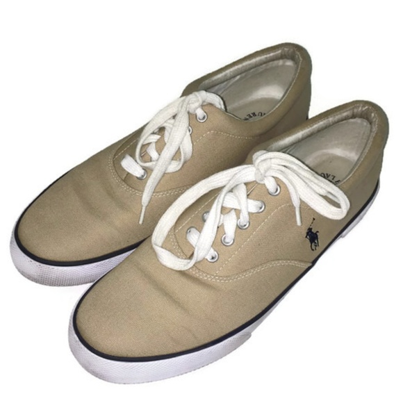 Polo Ralph Lauren Other - Polo Sport Khaki Canvas Sneakers-Mens-Sz 12D